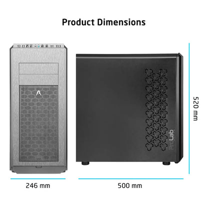 Prolab Design AI748 Full‑Tower Workstation Case High Airflow Mesh Front - Black-tpstech.in