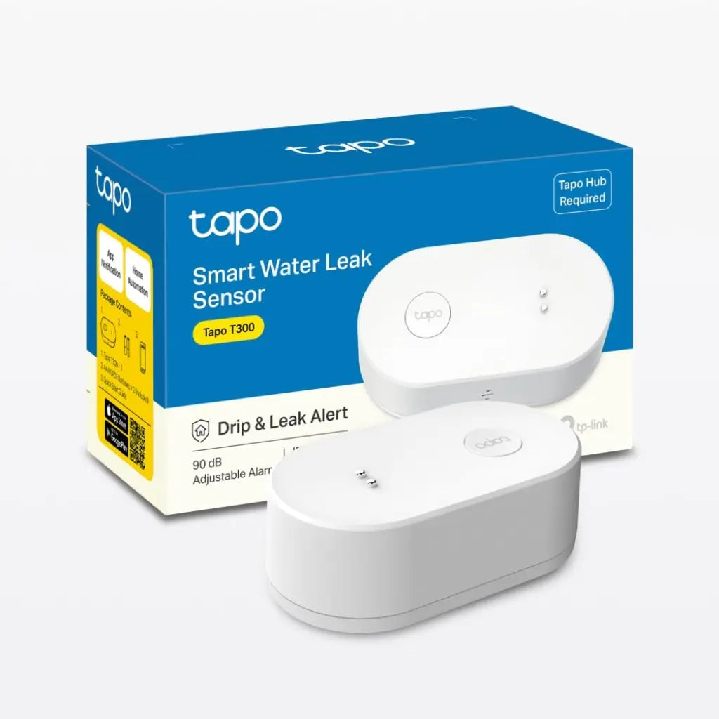 TP-Link Tapo T300 Smart Water Leak Sensor with IP67 Waterproof 90dB Alarm & App Alerts (Hub Required)