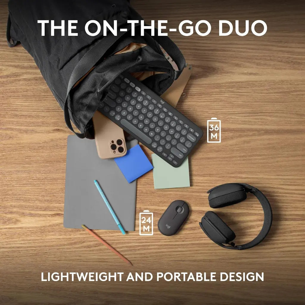 Logitech Pebble 2 Combo Wireless Bluetooth Keyboard & Mouse Set with Logi Bolt Receiver