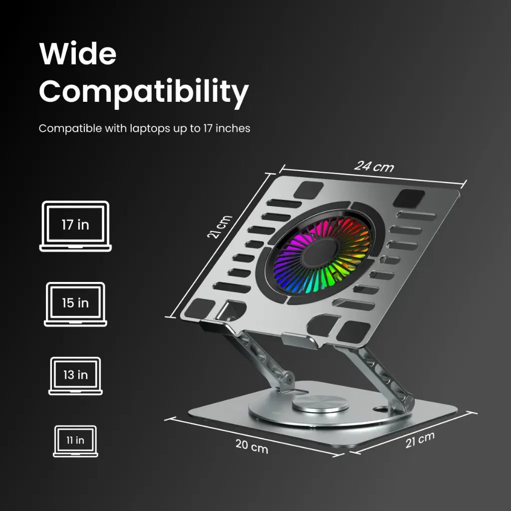 Portronics My Buddy Spinlight POR 2002 Laptop Stand with 1200 RPM Cooling Fan