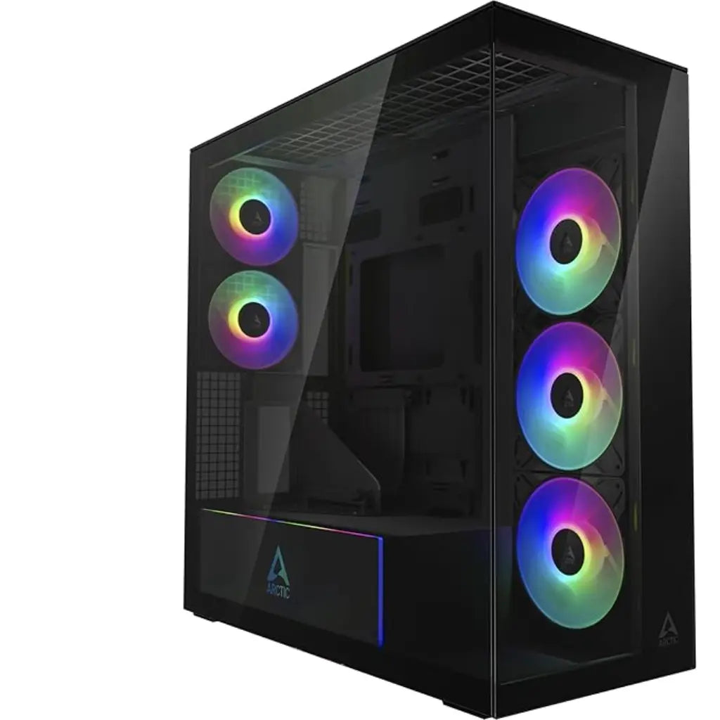 ARCTIC Xtender VG E-ATX Mid Tower Computer Case with Vertical GPU Mount - Mirror Black-tpstech.in