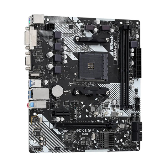 ASRock B450M-HDV R4.0 B450 AM4 DDR4 Micro ATX Motherboard-tpstech.in