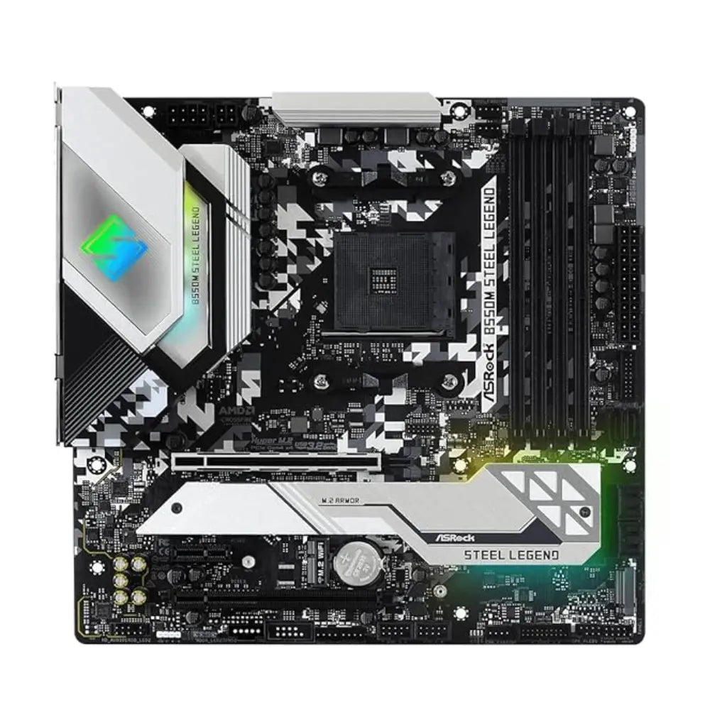 ASRock B550M Steel Legend AMD AM4 DDR4 4733+ OC Micro ATX Motherboard-tpstech.in