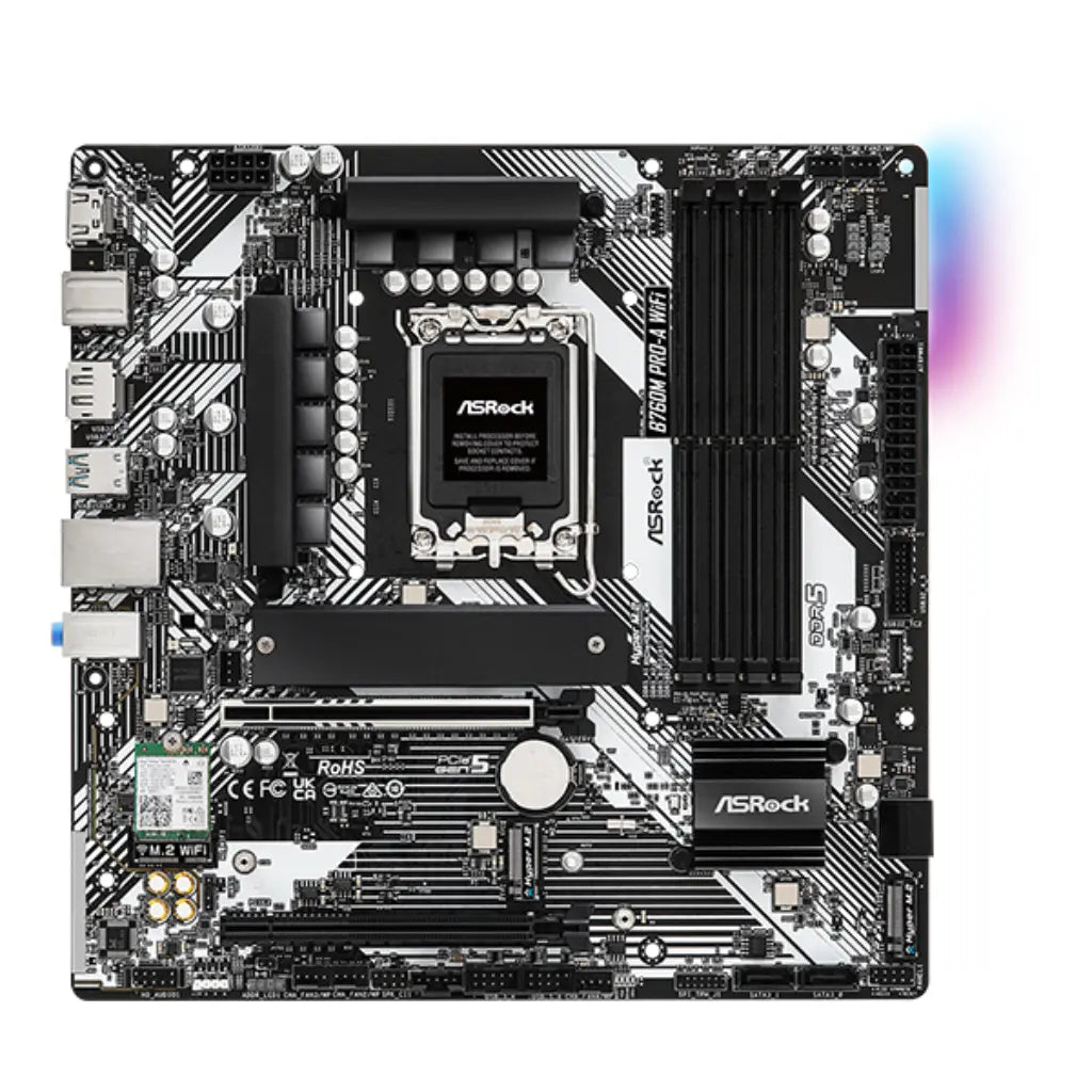 ASRock B760M PRO-A WIFI B760 Intel LGA1700 DDR5 Micro-ATX Motherboard-tpstech.in
