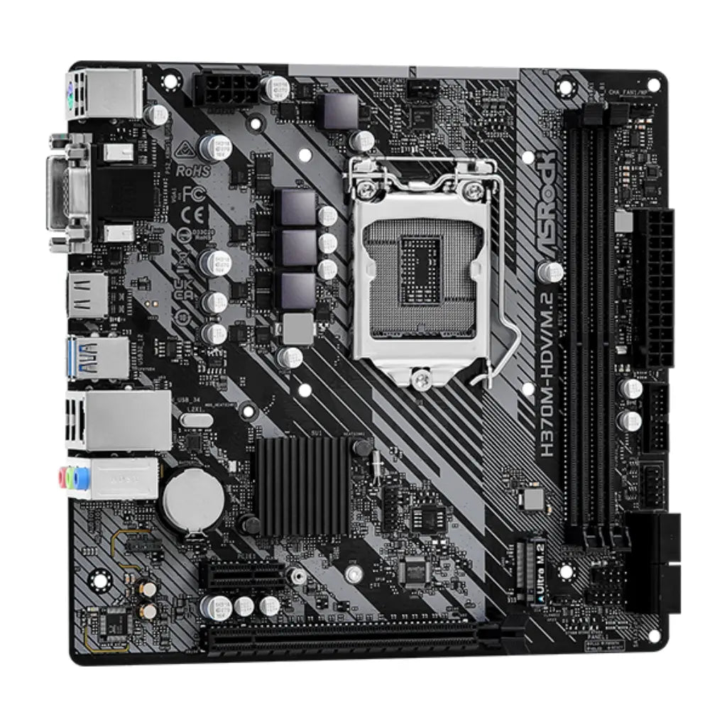 ASRock H370M-HDV/M.2 Intel H370 LGA1151 DDR4 Micro ATX Motherboard-tpstech.in