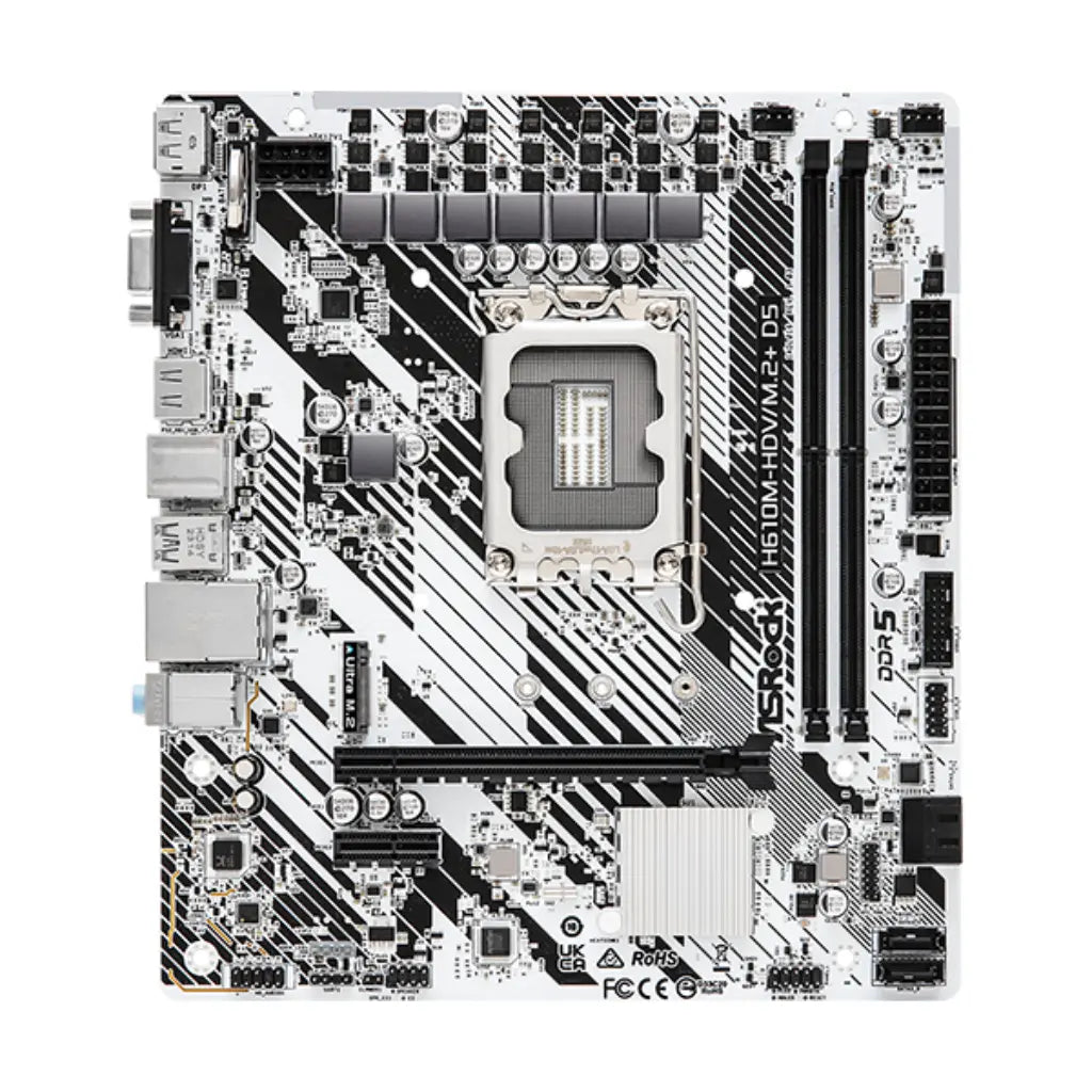 ASRock H610M-HDV/M.2+ D5 Intel H610 LGA1700 DDR5 Micro ATX Motherboard-tpstech.in