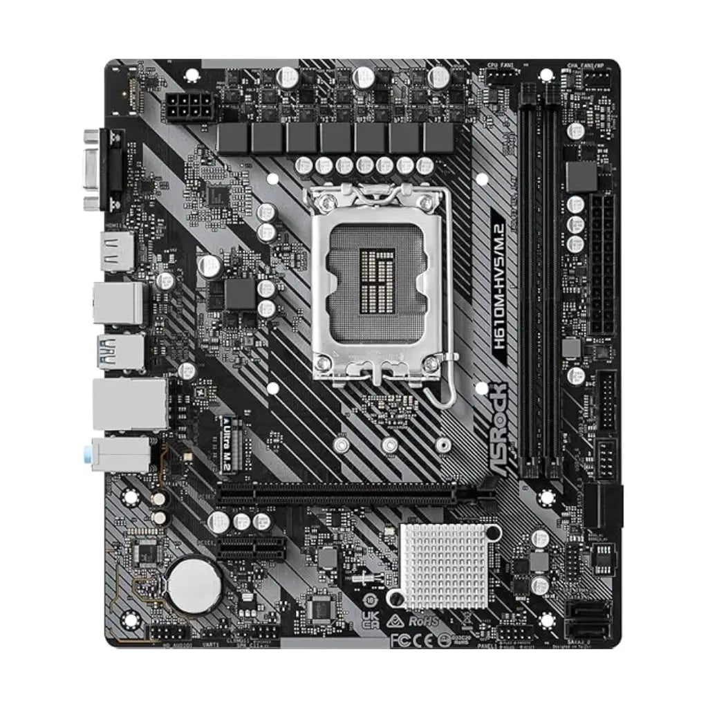 ASRock H610M-HVS/M.2 R2.0 DDR4  Intel LGA 1700 Micro ATX Motherboard-tpstech.in