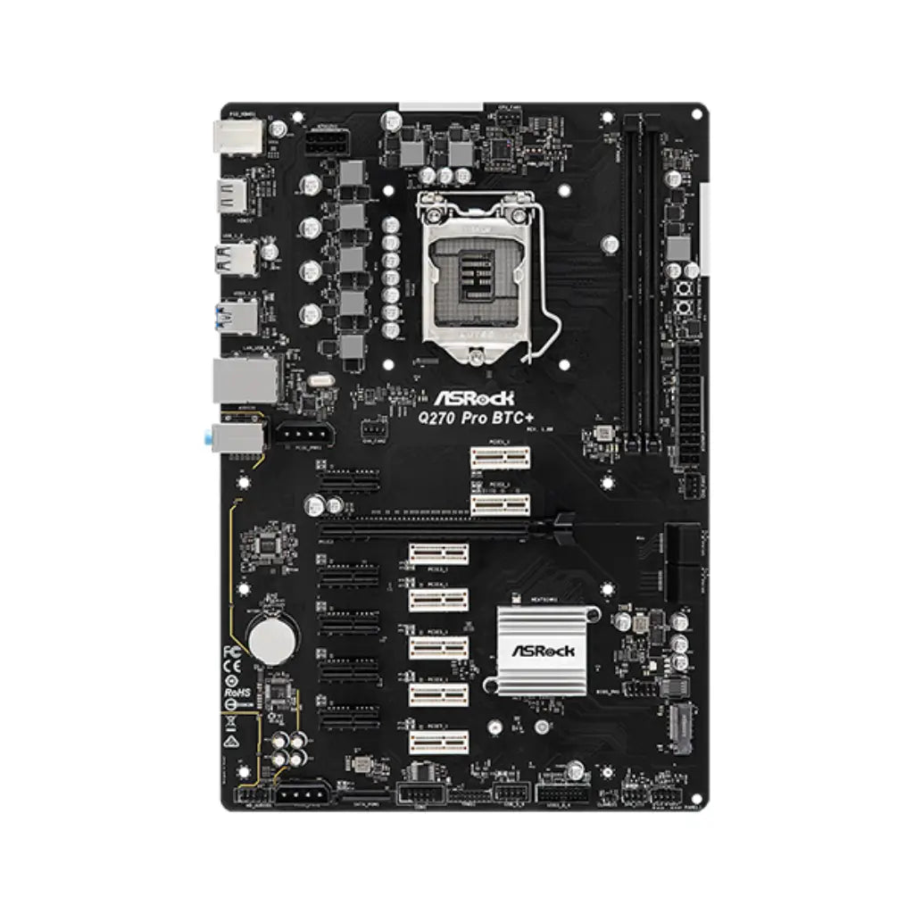ASRock Q270 Pro BTC+ Mining DDR4 Intel LGA 1151 ATX Motherboard-tpstech.in
