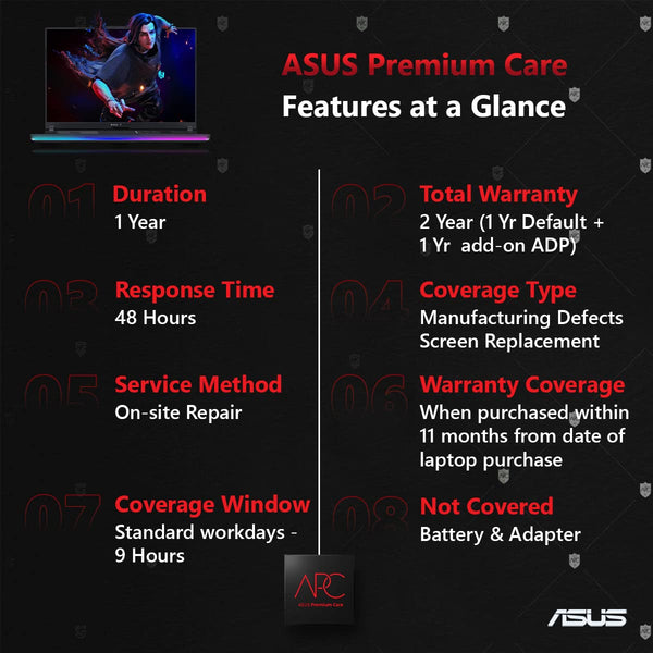 ASUS Premium Care 1 Year Accidental Damage Protection ROG Flow Laptops ...