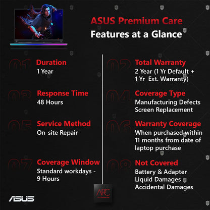 ASUS Premium Care 1 Year Extended Warranty for Gaming Laptops - NOT A LAPTOP