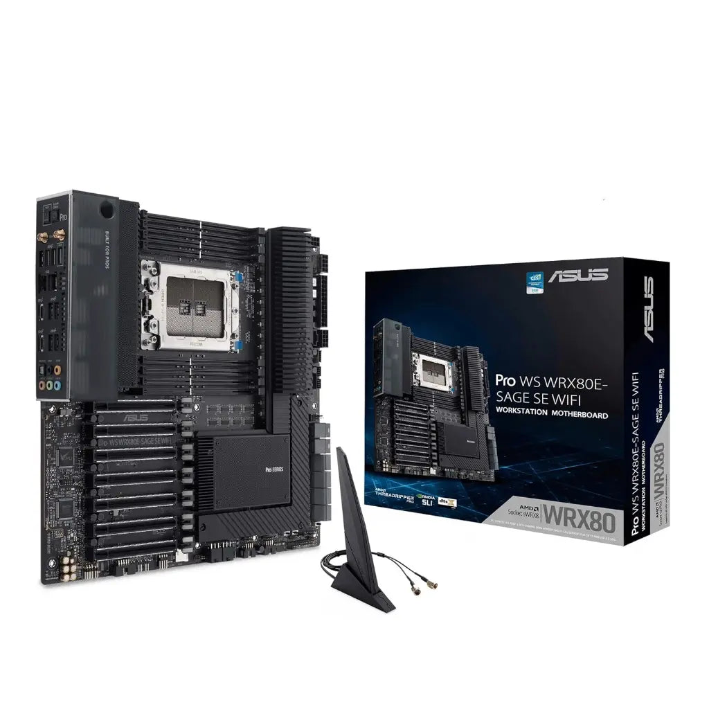 ASUS PRO WS WRX80E SAGE SE WIFI AMD WRX80 Chipset sWRX8 Socket DDR4 EEB Workstation Motherboard-tpstech.in