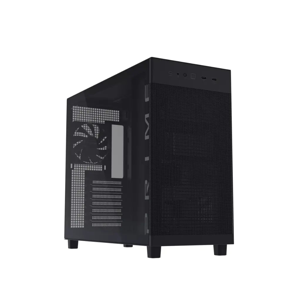 ASUS Prime AP303 Tempered Glass ATX Mid‑Tower Computer Case with 360mm Radiator Support- Black-tpstech.in