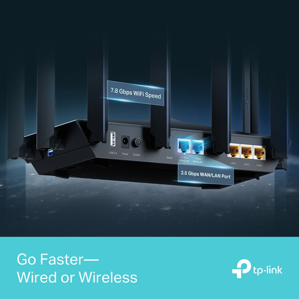 TP-Link AXE7800 Archer AXE95 Tri-Band Gigabit OneMesh Wi-Fi 6E Router