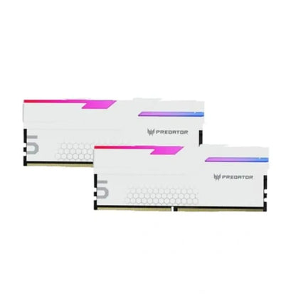 Acer Predator Hermes RGB 96GB (48GBx2) DDR5 RAM 6000MHz CL28 288-Pin Desktop Memory – White-tpstech.in