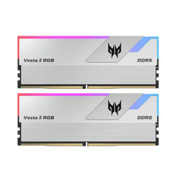 Acer Predator Vesta II RGB 32GB (16GBx2) DDR5 RAM 7200MHz CL34 288-Pin Desktop Memory – Silver-tpstech.in