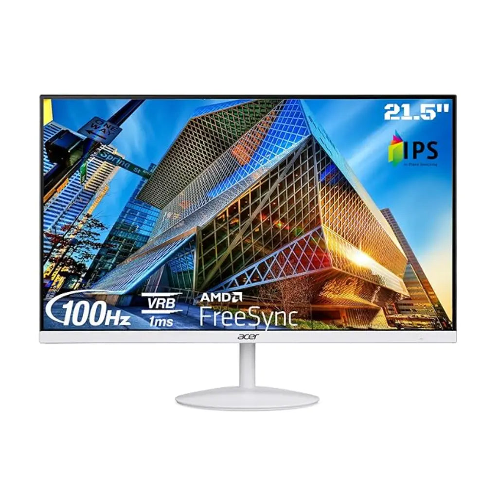 Acer SA222Q 21.5" 100Hz 1ms Full HD IPS Ultra Slim LED Monitor Tilt Adjustable - White-tpstech.in