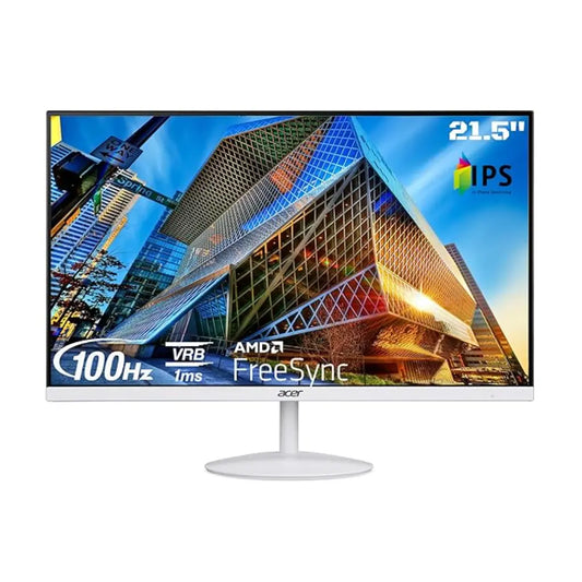 Acer SA222Q 21.5" 100Hz 1ms Full HD IPS Ultra Slim LED Monitor Tilt Adjustable - White-tpstech.in