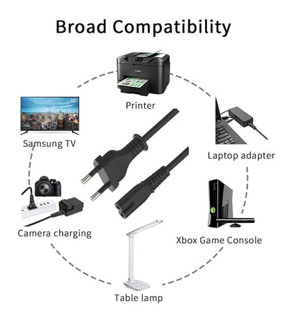 TPS Replacement 2 Pin Universal AC Power Cable Cord (1.5 Meter)