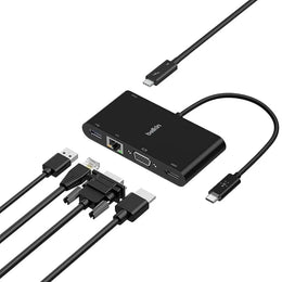 Belkin AVC004BTBK 100W USB Type C Multimedia Charge Adapter with Tethered Cable-tpstech