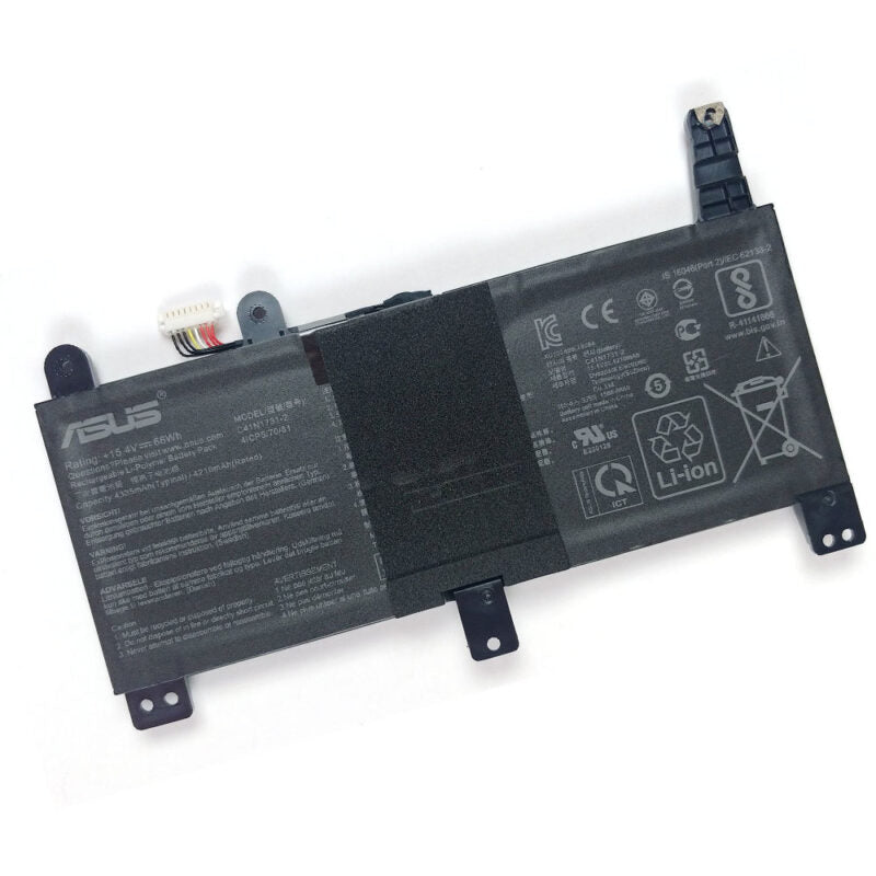 Asus C41N1731-2 Original OEM 66Whr 4335mAh 15.4V 4 Cell Laptop Battery for Select Asus Laptops