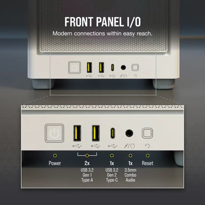 CORSAIR 2000D RGB AIRFLOW Mini-ITX PC Case - White