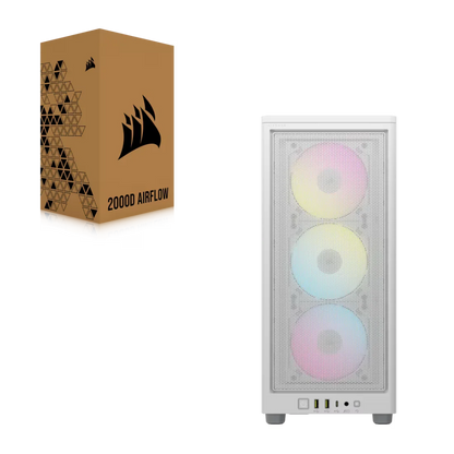 CORSAIR 2000D RGB AIRFLOW Mini-ITX PC Case - White