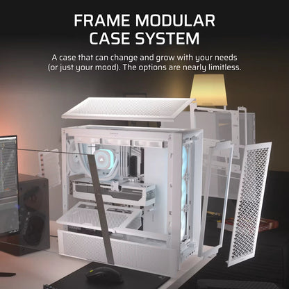 CORSAIR FRAME 4000D RS ARGB Modular High Airflow Mid-Tower PC Case-White