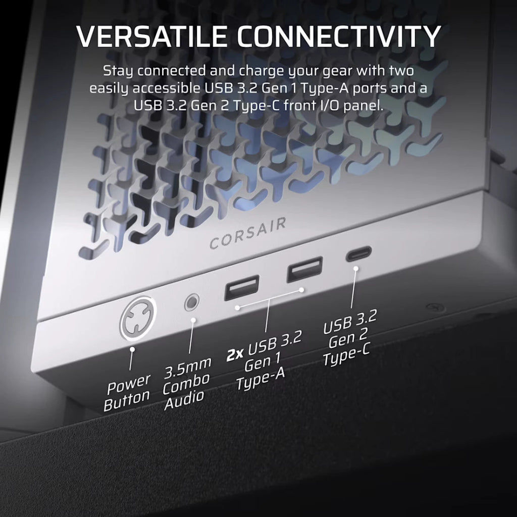 CORSAIR FRAME 4000D RS ARGB Modular High Airflow Mid-Tower PC Case-White