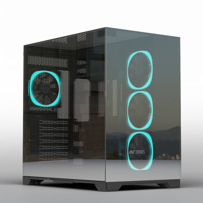 Ant Esports Crystal Mirror Gaming Mid Tower Case-Black