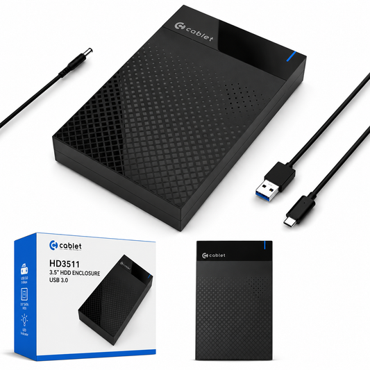Cablet HD3511 3.5" SATA HDD Enclosure USB 3.0 External Hard Drive Case