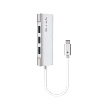 Cadyce CA-C3HE USB-C to 3-Port USB 3.0 Hub with Gigabit Ethernet Adapter-tpstech.in