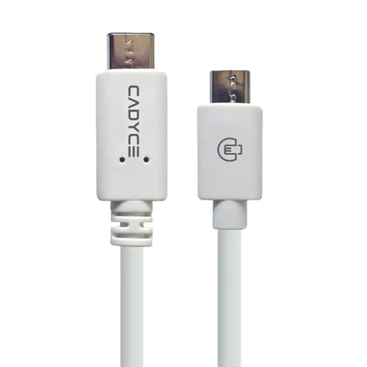 Cadyce CA-CMICRO USB-C to Micro USB 2.0 Male 1M Sync & Charge Cable – White-tpstech.in