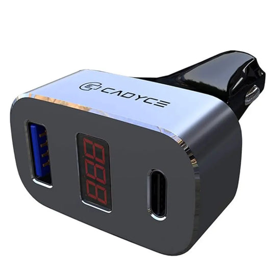Cadyce CA-CUCC 33W Car Charger with Digital Display USB-A & USB-C Ports-tpstech.in