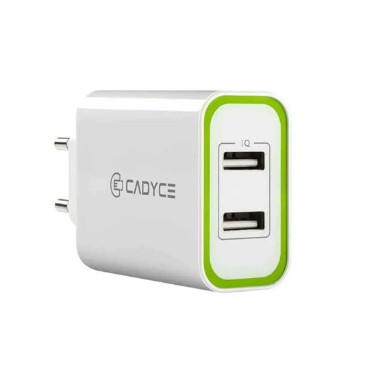 Cadyce CA-DUWC 30W Dual USB Wall Charger with Quick Charge 3.0 & Smart Charging-tpstech.in