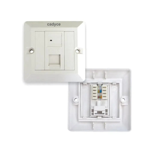 Cadyce CA-FCP1 Single Port CAT6 Faceplate with UTP Module T568A/T568B Wiring-tpstech.in