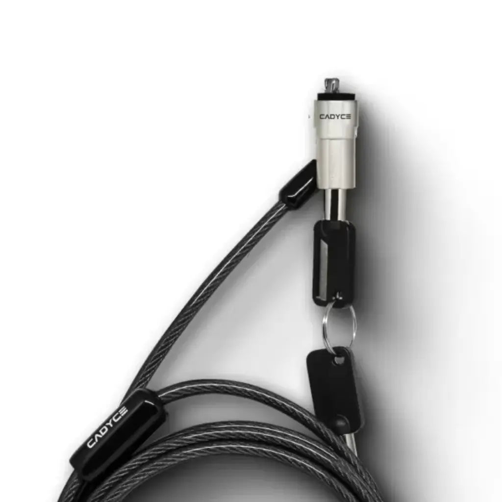 Cadyce CA-KWCLK Keyed Wedge Cable Lock for Noble Wedge Slot with Twisted Steel Cable and 2 Keys-tpstech.in