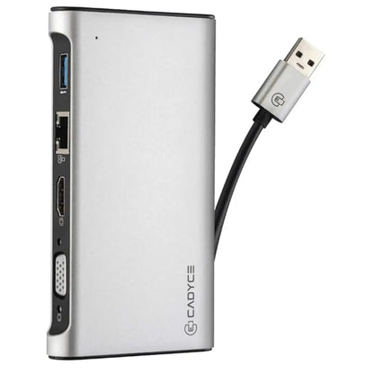 Cadyce CA-U3TDS USB 3.0 Travel Docking Station with HDMI VGA RJ45 USB-A Port-tpstech.in