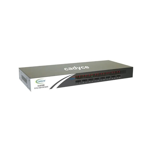 Cadyce CA-UK1600 16-Port Rackmount USB & PS/2 KVM Switch with VGA Console-tpstech.in