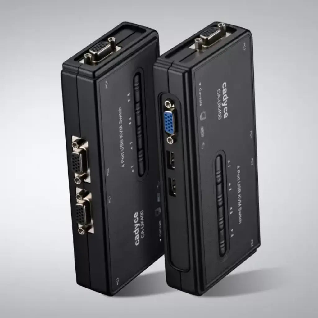 Cadyce CA-UK400 4-Port USB KVM Switch with VGA Support up to 2048×1536-tpstech.in