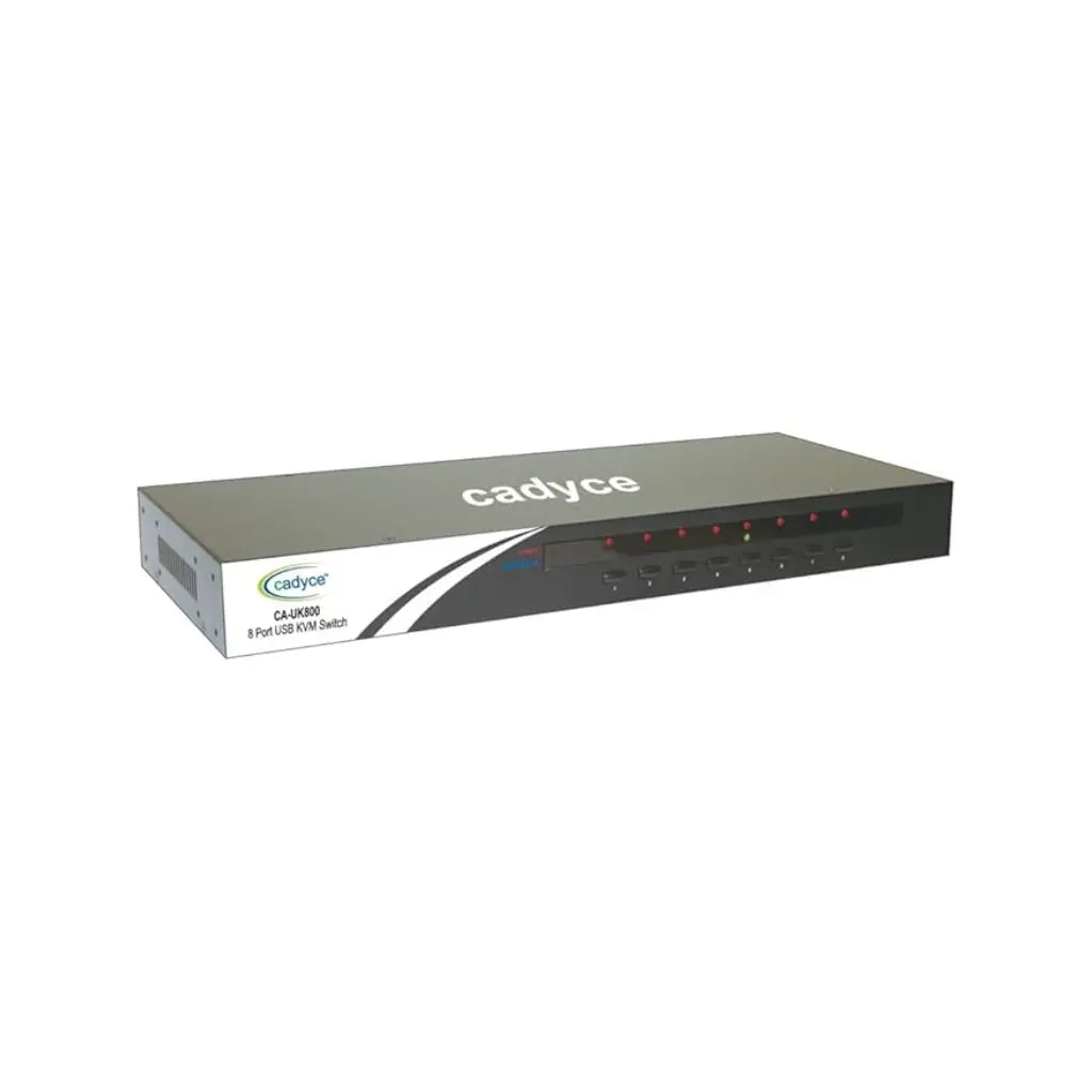 Cadyce CA-UK800 8-Port Rackmount USB KVM Switch with VGA 2048x1536 Resolution-tpstech.in