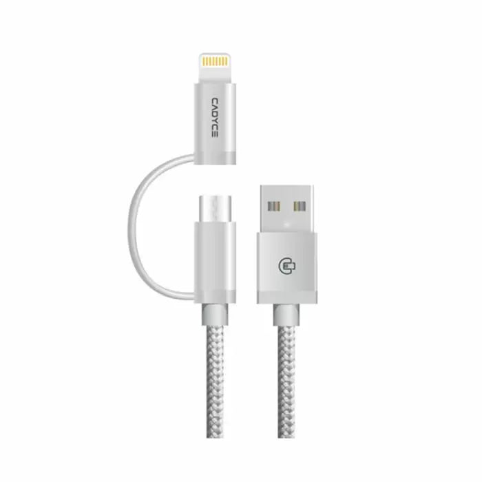 Cadyce CA-ULCM Apple MFi Certified USB to Lightning & Micro USB 2-in-1 Cable 1M-tpstech.in