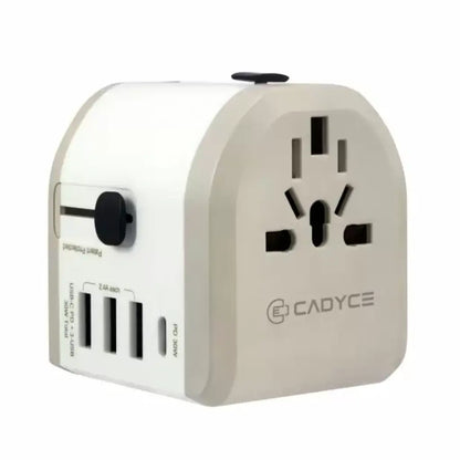 Cadyce CA-UTA 30W Universal Travel Adapter with USB-C PD & 3 USB Ports-tpstech.in