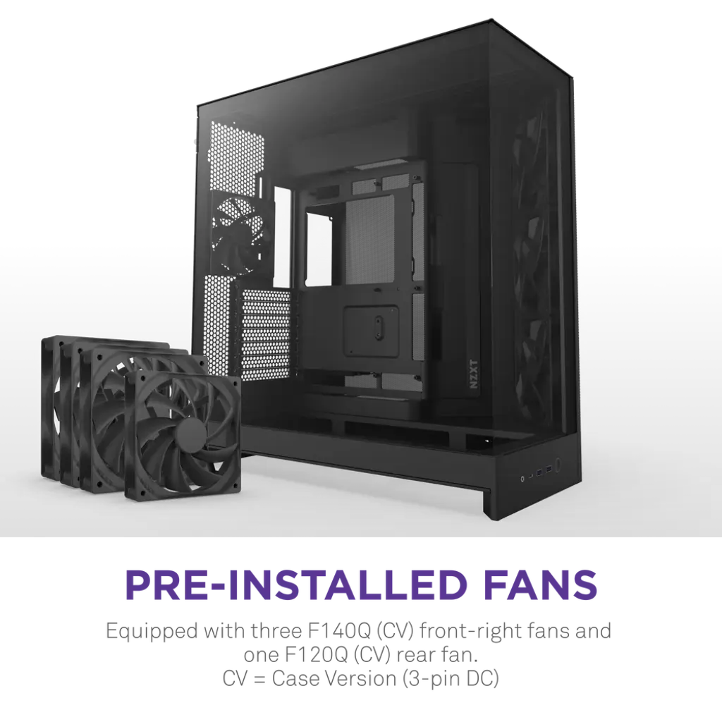 NZXT H9 Flow Tempered Glass Large Dual-Chamber Mid-Tower ATX Airflow Case