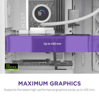 NZXT H9 Flow Tempered Glass Large Dual-Chamber Mid-Tower ATX Airflow Case-White