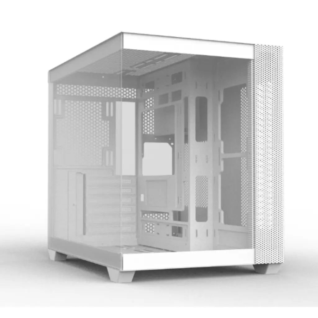 Cooler Master CD600 White ATX Mid Tower Computer Case Full Transparent Sea‑View Design-tpstech.in