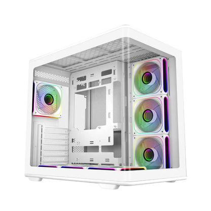 Cooler Master Elite 600 Tempered Glass ATX Mid‑Tower Computer Case - White-tpstech.in