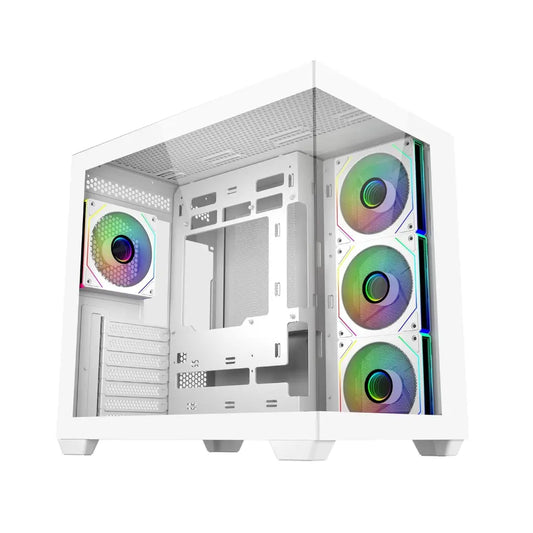 Cooler Master Elite 681 ATX Mid Tower Computer Case with 270° Tempered Glass - White-tpstech.in