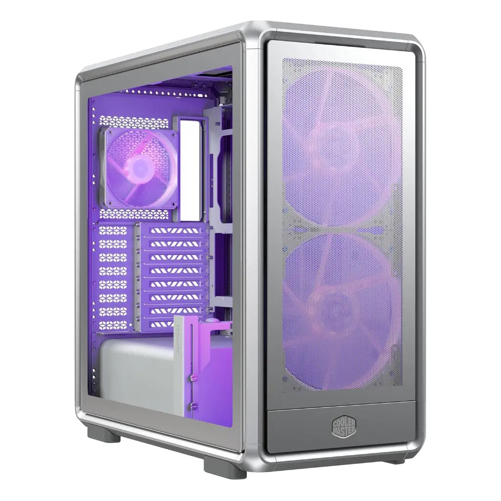 Cooler Master MasterFrame 600 Mesh ARGB Open‑Frame E‑ATX Mid‑Tower PC Case - Silver-tpsetch.in