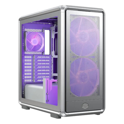 Cooler Master MasterFrame 600 Mesh ARGB Open‑Frame E‑ATX Mid‑Tower PC Case - Silver-tpsetch.in