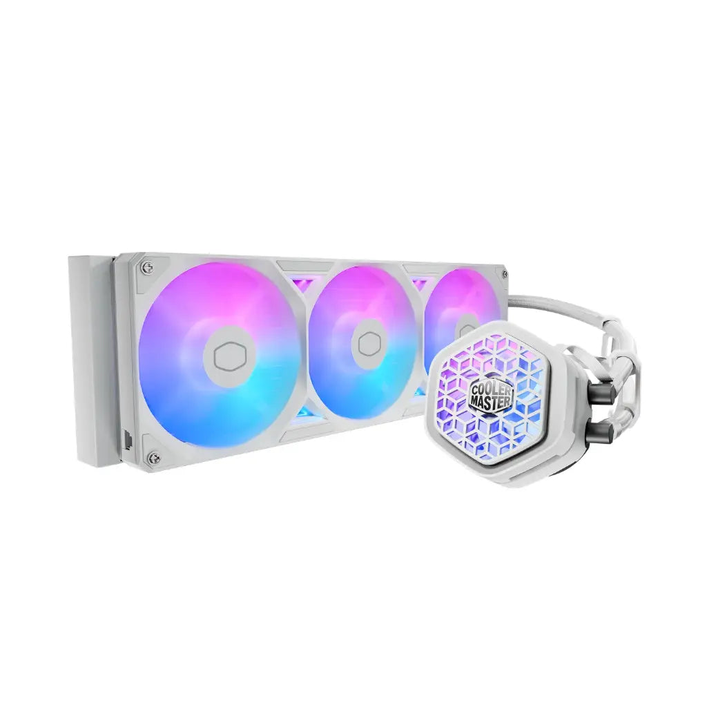 Cooler Master MasterLiquid Atmos II 360 VRM Fan ARGB Liquid CPU Cooler - White-tpstech.in